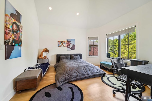 bedroom featuring light hardwood / wood-style flooring