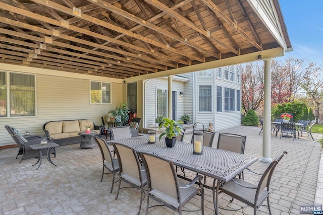 view of patio / terrace with an outdoor hangout area