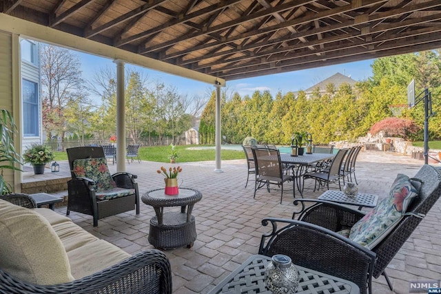 view of patio with an outdoor hangout area