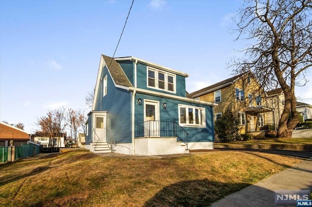 view of property with a front yard