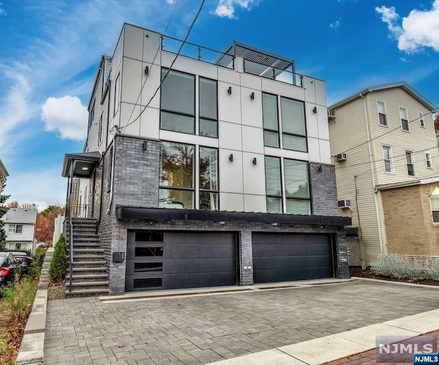 contemporary house featuring a garage