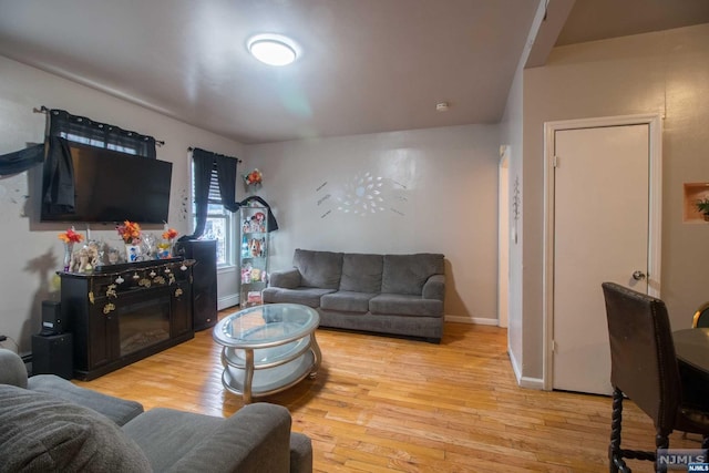 living room featuring light hardwood / wood-style flooring