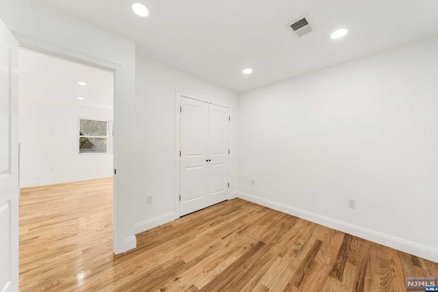 empty room featuring light wood-type flooring