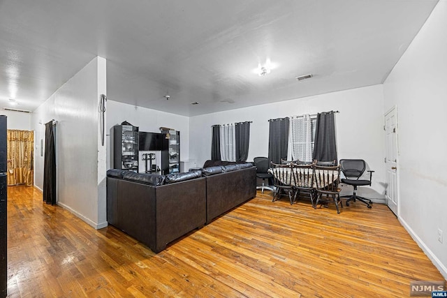 living room featuring wood-type flooring