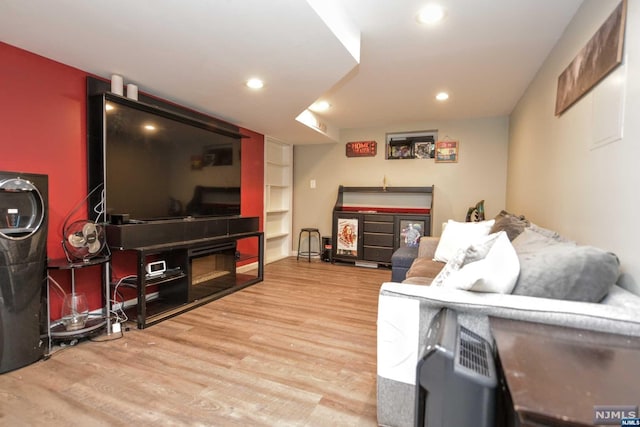 living room with wood-type flooring