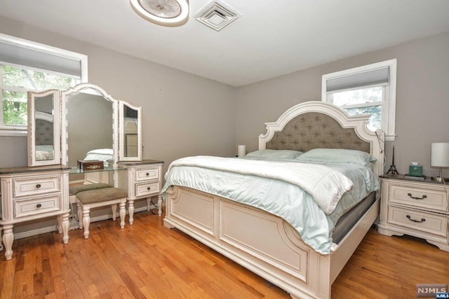 bedroom featuring light hardwood / wood-style floors