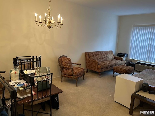 interior space with an inviting chandelier