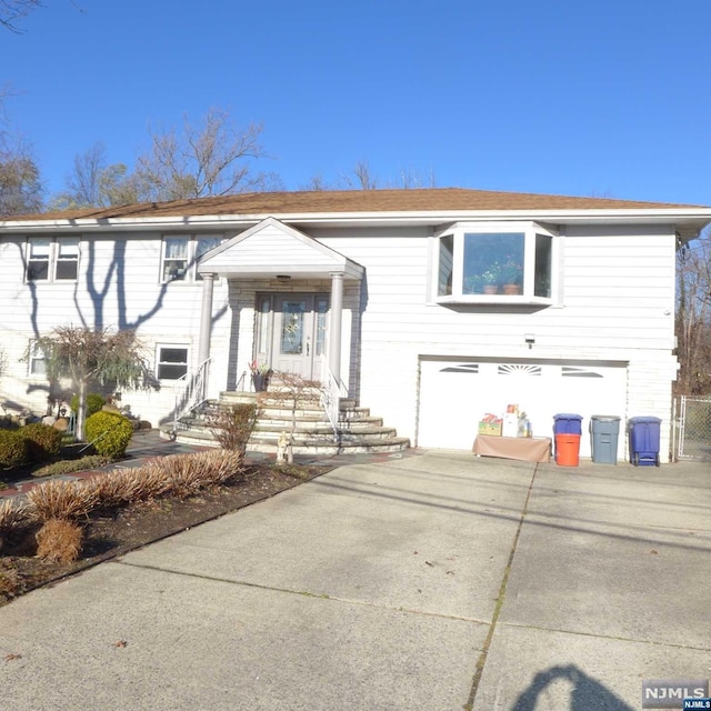 bi-level home with a garage