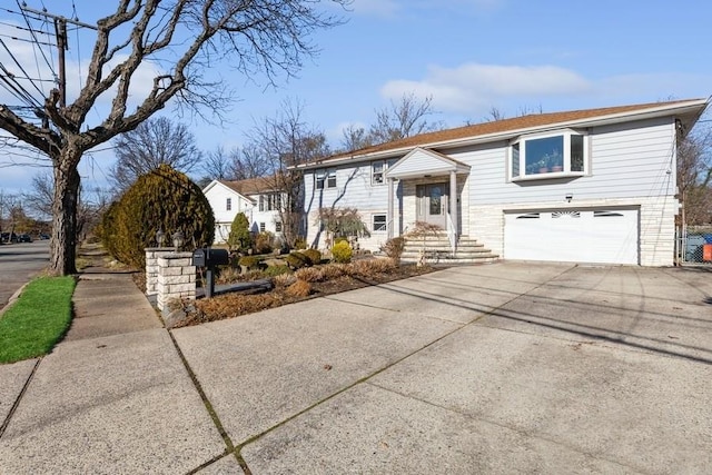 bi-level home with a garage