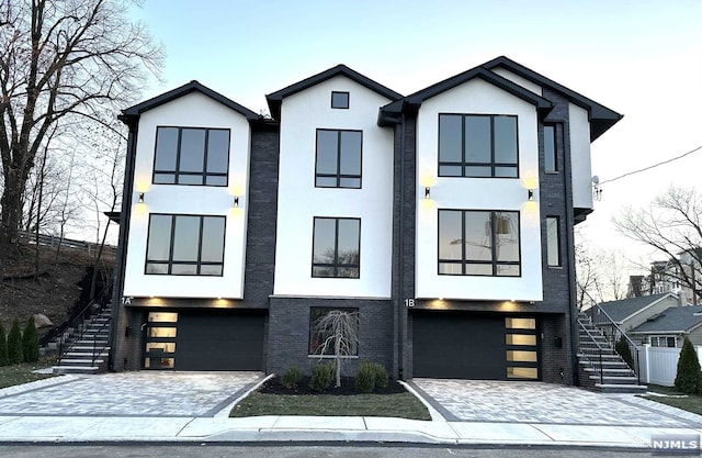 contemporary house featuring a garage