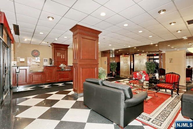 277 Prospect Ave Unit 4A, Hackensack, NJ 07601 - building lobby with a paneled ceiling
