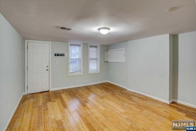 interior space with light hardwood / wood-style flooring