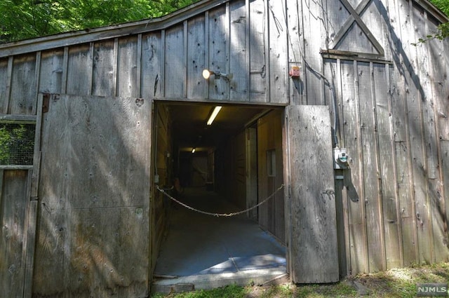 view of entry to storm shelter