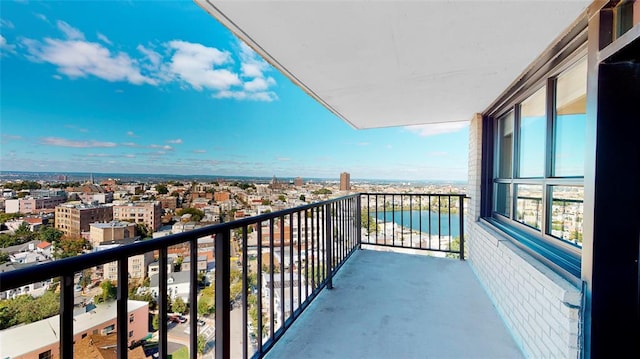 balcony with a water view