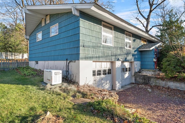 exterior space featuring a garage