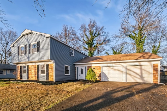 view of front property with a garage