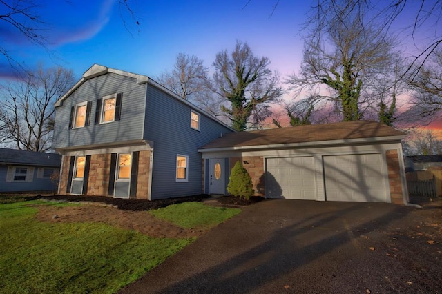 view of front of home with a garage