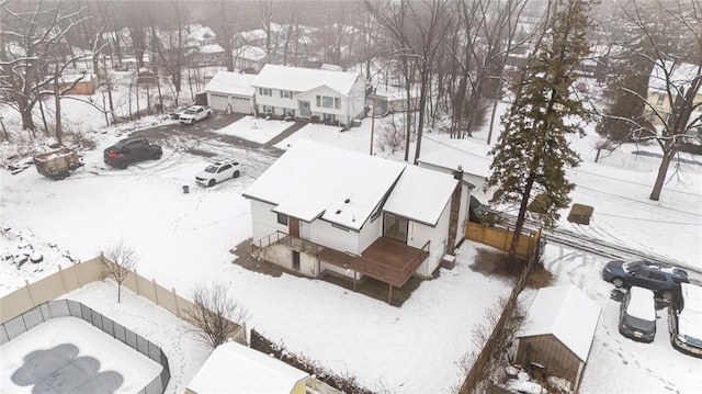 view of snowy aerial view