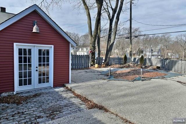 exterior space featuring french doors