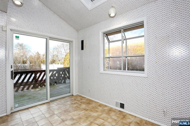 interior space with lofted ceiling