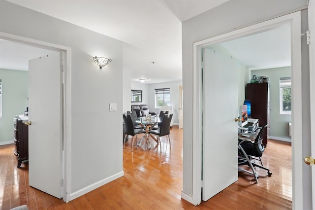 hallway featuring hardwood / wood-style floors