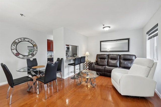 living room featuring hardwood / wood-style flooring