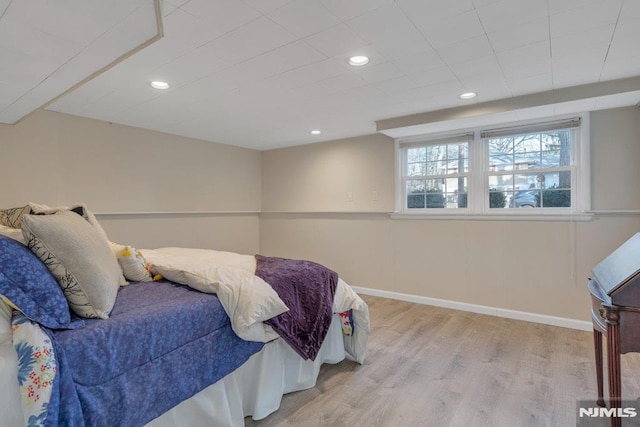 bedroom featuring light hardwood / wood-style flooring