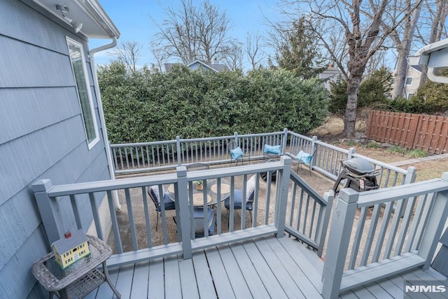 view of wooden deck