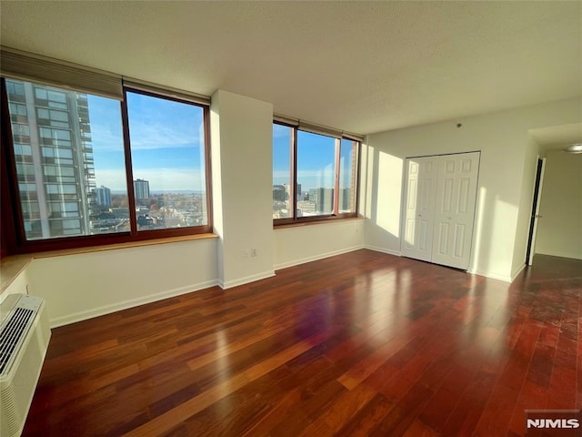 spare room featuring dark wood-type flooring