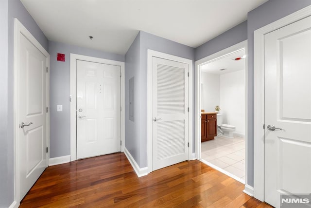 entrance foyer with hardwood / wood-style flooring