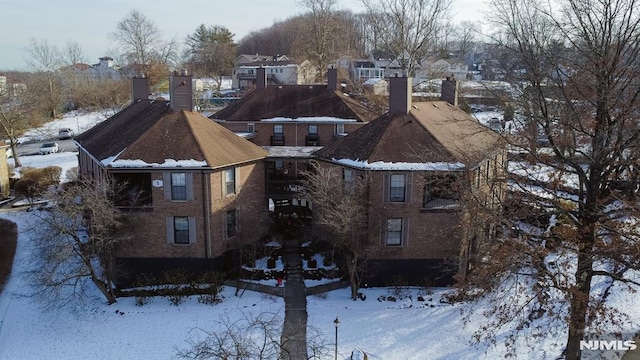 view of snowy aerial view