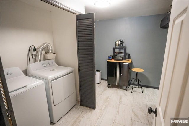 laundry room featuring washer and dryer