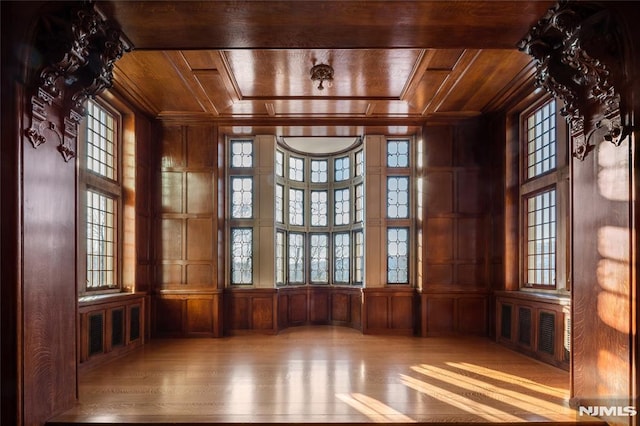 interior space with wood ceiling