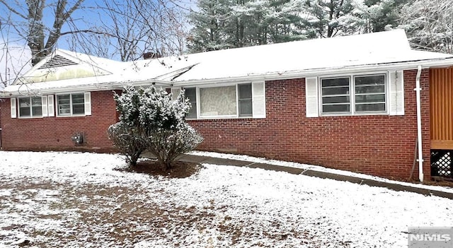 view of snow covered exterior