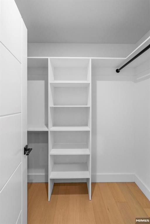 spacious closet with hardwood / wood-style floors