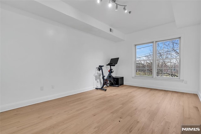 interior space with light hardwood / wood-style flooring