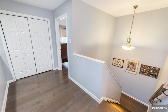 hall featuring dark hardwood / wood-style flooring