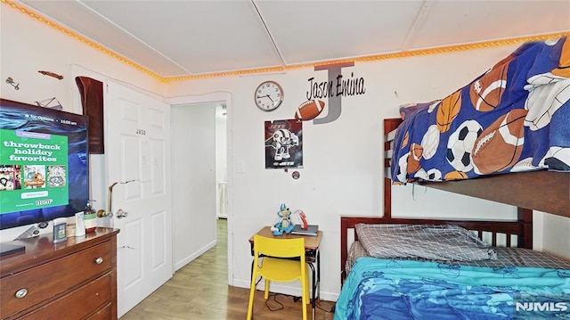 bedroom featuring light hardwood / wood-style floors