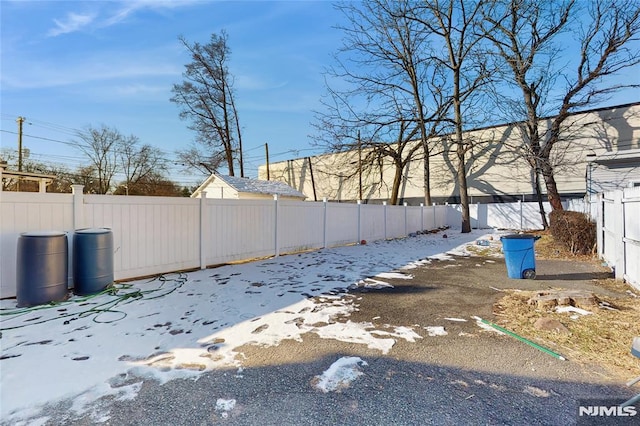 view of snowy yard