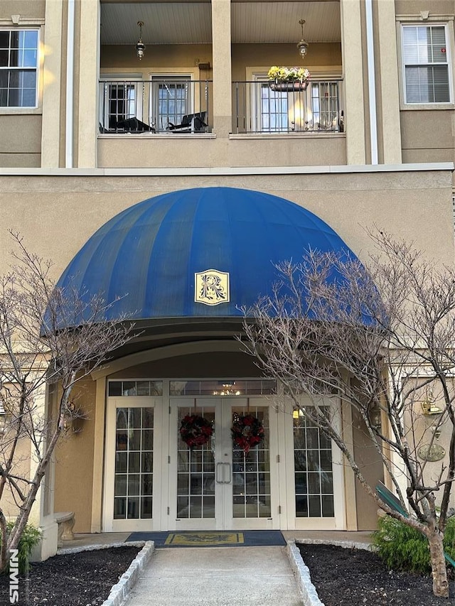 entrance to property with french doors