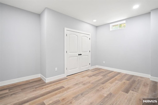 empty room featuring light hardwood / wood-style floors