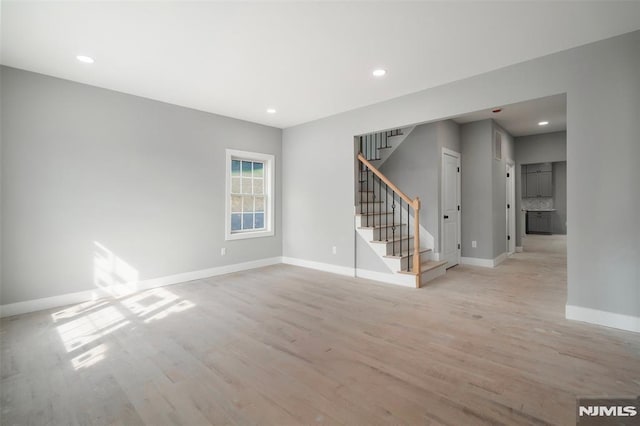 unfurnished room featuring light hardwood / wood-style floors