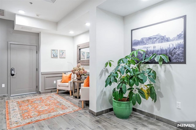 660 Bloomfield Ave Unit 402, Bloomfield, NJ 07003 - entryway featuring baseboards, visible vents, and wood tiled floor