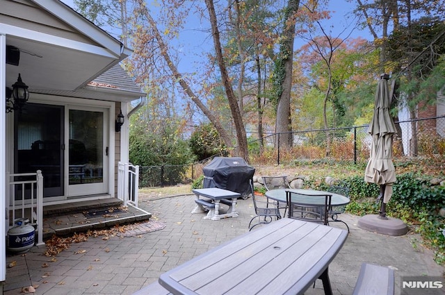 view of patio featuring grilling area