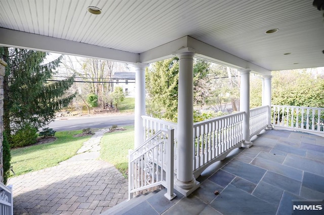 view of patio with covered porch