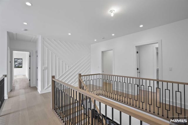 hallway with light wood-type flooring