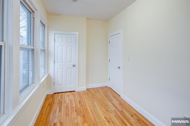 empty room featuring light wood-type flooring