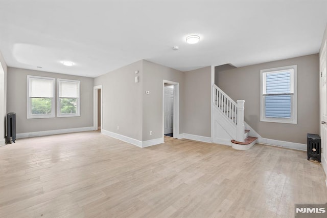 empty room featuring light hardwood / wood-style floors