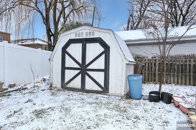 view of snow covered structure