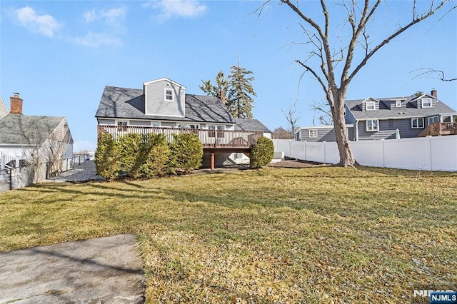 view of yard featuring a deck